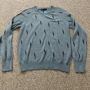 Sweater with rhinestone lightening bolts